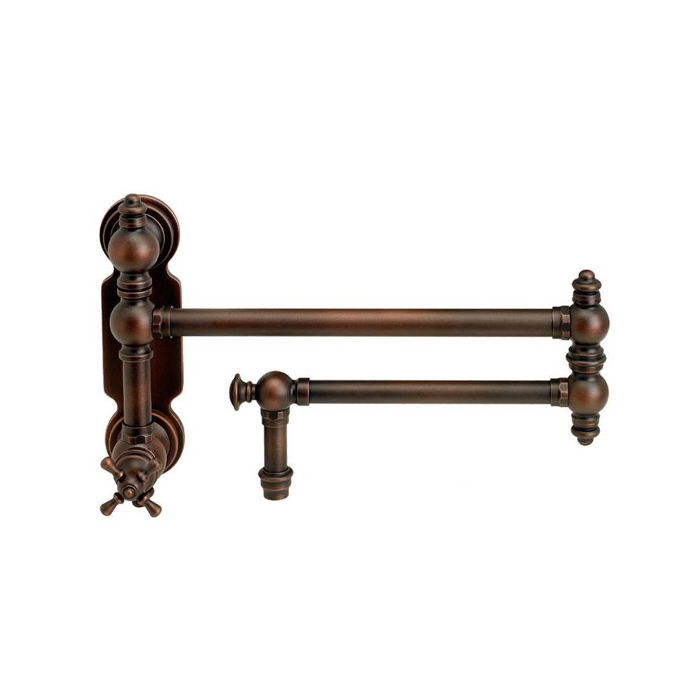 Waterstone - Waterstone Traditional Wall Mounted Potfiller - Cross Handle - Unlacquered Polished Brass