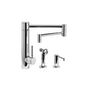 Waterstone - Waterstone Hunley Kitchen Faucet - 18'' Articulated Spout - 2pc. Suite - Unlacquered Polished Brass