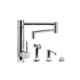 Waterstone - Waterstone Hunley Kitchen Faucet - 18'' Articulated Spout - 3pc. Suite - Matte White