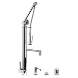 Waterstone - Waterstone Contemporary Gantry Pulldown Faucet - Straight Spout - 4pc. Suite - Matte White
