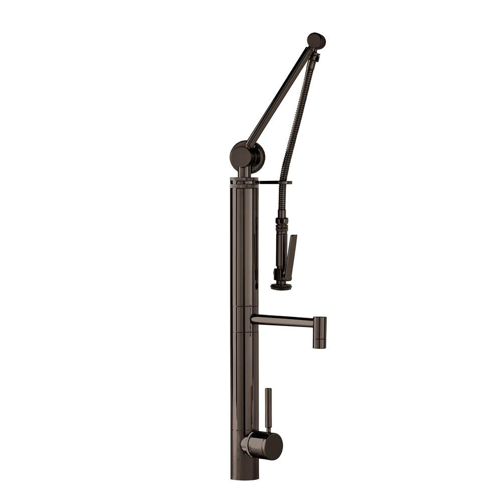 Waterstone - Waterstone Contemporary Gantry Pulldown Faucet - Straight Spout - Black Nickel