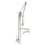 Waterstone - Waterstone Contemporary Gantry Pulldown Faucet - 12'' Articulated Spout - Unlacquered Polished Brass