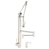 Waterstone - Waterstone Contemporary Gantry Pulldown Faucet - 18'' Articulated Spout - 3pc. Suite - Classic Bronze