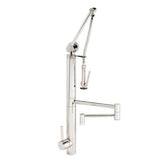 Waterstone - Waterstone Contemporary Gantry Pulldown Faucet - 18'' Articulated Spout - Unlacquered Polished Brass