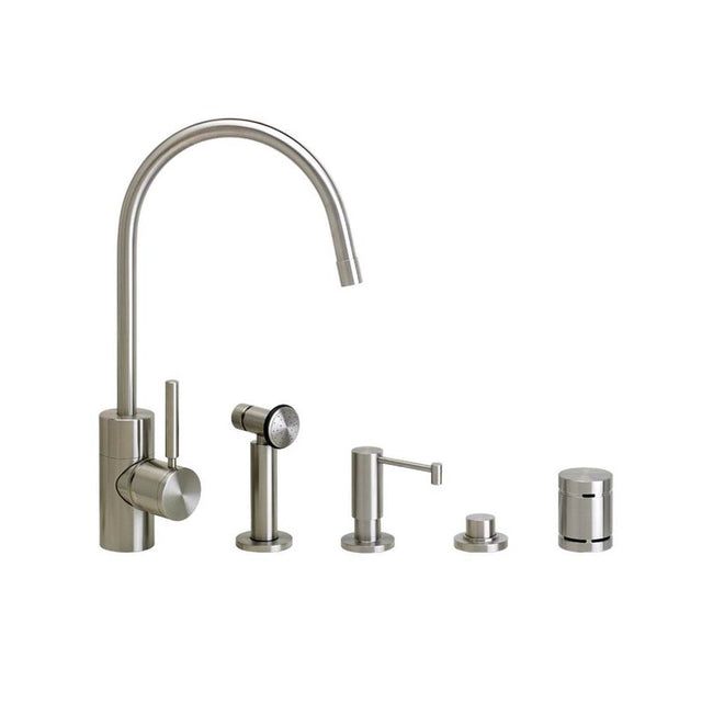 Waterstone - Waterstone Parche Kitchen Faucet - 4pc. Suite - Unlacquered Polished Brass