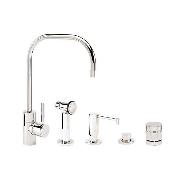 Waterstone - Waterstone Fulton Kitchen Faucet - 4pc. Suite - Unlacquered Polished Brass