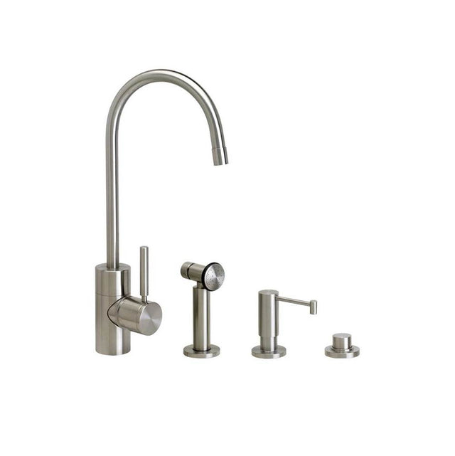 Waterstone - Waterstone Parche Prep Faucet - 3pc. Suite - Unlacquered Polished Brass