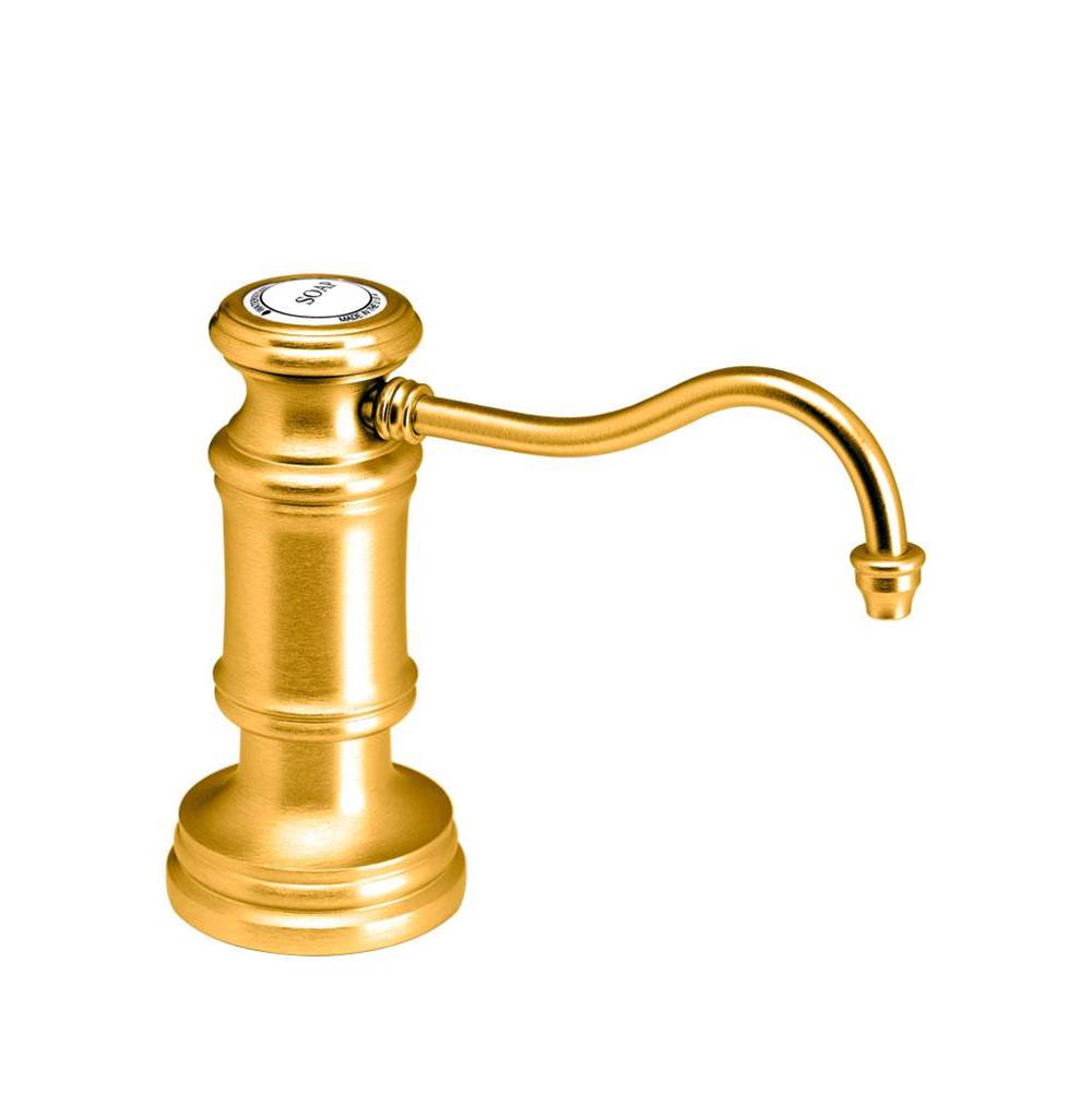Waterstone - Traditional Soap/lotion Dispenser - Extended Hook Spout - Satin Gold