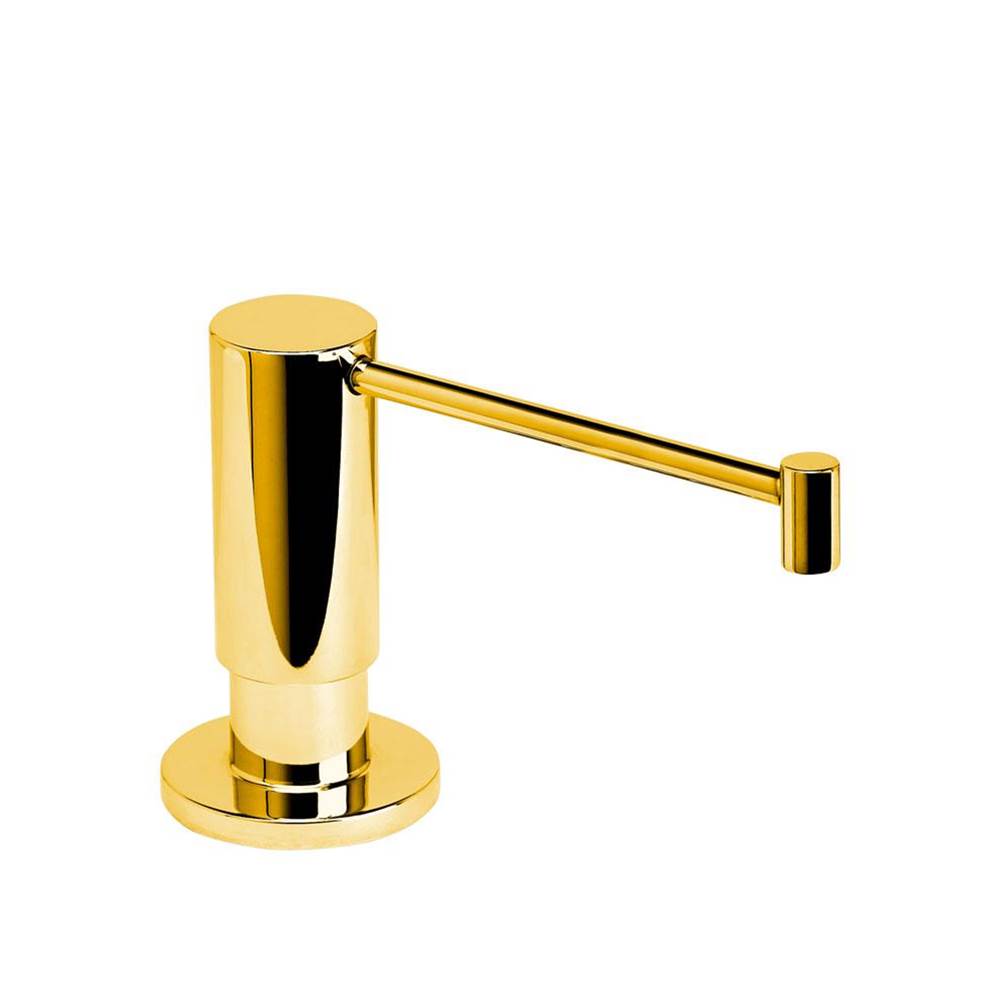 Waterstone - Contemporary Soap/lotion Dispenser - Extended Straight Spout - Polished Gold