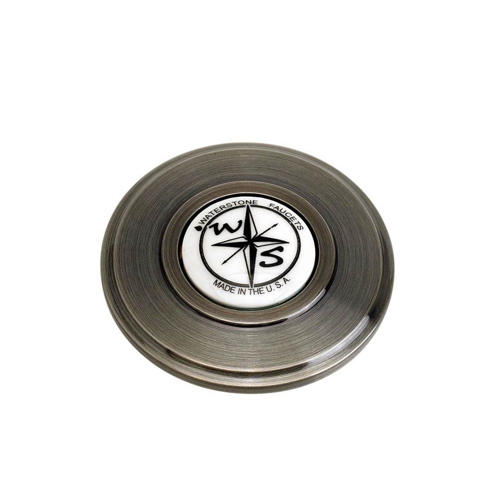Waterstone - Waterstone Traditional Sink Hole Cover - Compass Button - Matte White
