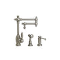 Waterstone - Waterstone Towson Kitchen Faucet - 12'' Articulated Spout - 2pc. Suite - Unlacquered Polished Brass