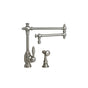 Waterstone - Waterstone Towson Kitchen Faucet - 18'' Articulated Spout w/ Side Spray - Unlacquered Polished Brass