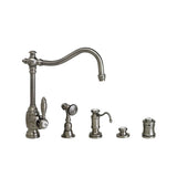 Waterstone - Waterstone Annapolis Kitchen Faucet - 4pc. Suite - Unlacquered Polished Brass