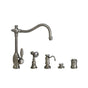 Waterstone - Waterstone Annapolis Kitchen Faucet - 4pc. Suite - Unlacquered Polished Brass