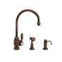 Waterstone - Waterstone Hampton Kitchen Faucet - 2pc. Suite - Unlacquered Polished Brass