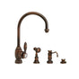 Waterstone - Waterstone Hampton Kitchen Faucet - 3pc. Suite - Unlacquered Polished Brass