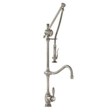 Waterstone - Waterstone Traditional Gantry Pulldown Faucet - Hook Spout - 3pc. Suite - Tuscan Brass