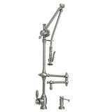 Waterstone - Waterstone Traditional Gantry Pulldown Faucet - 12'' Articulated Spout - 3pc. Suite - Classic Bronze
