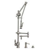 Waterstone - Waterstone Traditional Gantry Pulldown Faucet - 12'' Articulated Spout - 3pc. Suite - Matte White