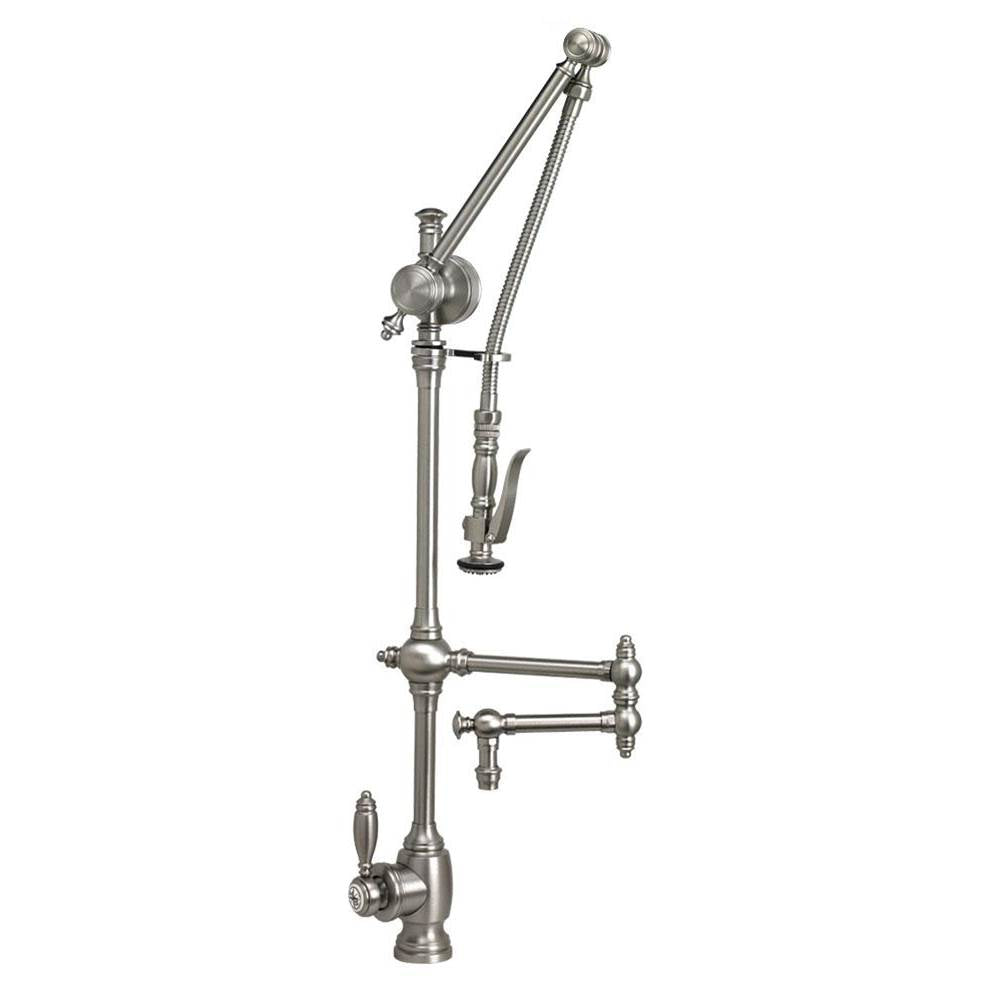 Waterstone - Waterstone Traditional Gantry Pulldown Faucet - 12'' Articulated Spout - Chardonnay