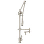 Waterstone - Waterstone Traditional Gantry Pulldown Faucet - 12'' Articulated Spout - 2pc. Suite - Tuscan Brass