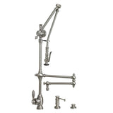 Waterstone - Waterstone Traditional Gantry Pulldown Faucet - 18'' Articulated Spout - 3pc. Suite - Matte White
