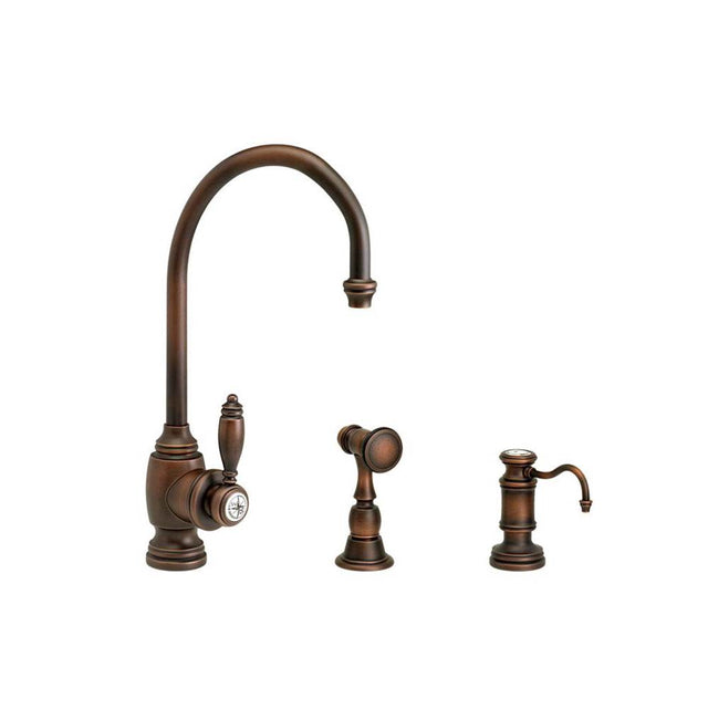 Waterstone - Waterstone Hampton Prep Faucet - 2pc. Suite - Unlacquered Polished Brass