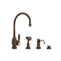Waterstone - Waterstone Hampton Prep Faucet - 3pc. Suite - Unlacquered Polished Brass