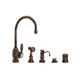 Waterstone - Waterstone Hampton Prep Faucet - 4pc. Suite - Unlacquered Polished Brass