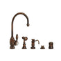 Waterstone - Waterstone Hampton Prep Faucet - 4pc. Suite - Unlacquered Polished Brass
