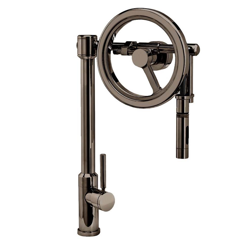 Waterstone - Waterstone Endeavor Wheel Pulldown Faucet - Toggle Sprayer - Black Nickel