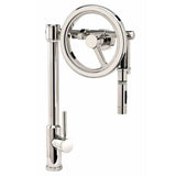 Waterstone - Waterstone Endeavor Wheel Pulldown Faucet - Toggle Sprayer - Unlacquered Polished Brass