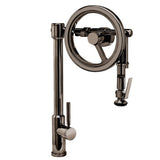 Waterstone - Waterstone Endeavor Wheel Pulldown Faucet - Lever Sprayer - Black Nickel