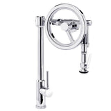 Waterstone - Waterstone Endeavor Wheel Pulldown Faucet - Lever Sprayer - Chrome