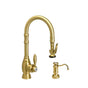 Waterstone - Waterstone Traditional Prep Size PLP Pulldown Faucet - 2pc. Suite - Unlacquered Polished Brass