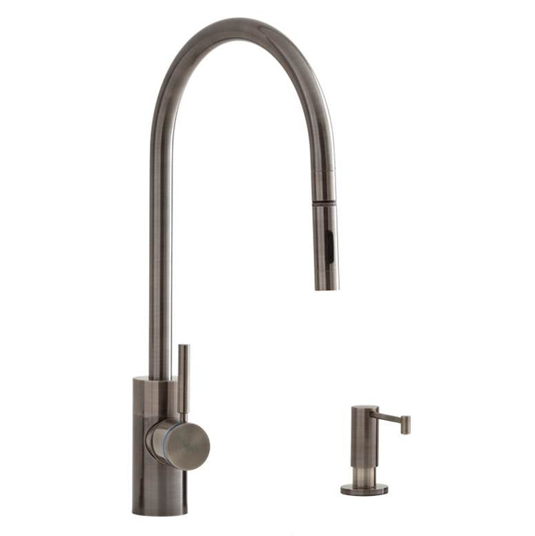 Waterstone - Waterstone Contemporary Extended Reach PLP Pulldown Faucet - Toggle Sprayer - 2pc. Suite - Classic Bronze