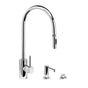 Waterstone - Waterstone Contemporary Extended Reach PLP Pulldown Faucet - Toggle Sprayer - 3pc. Suite - Unlacquered Polished Brass