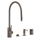 Waterstone - Waterstone Contemporary Extended Reach PLP Pulldown Faucet - Toggle Sprayer - 4pc. Suite - Classic Bronze