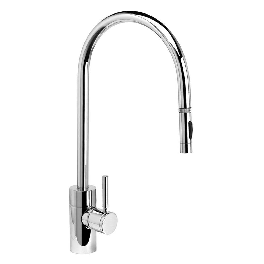 Waterstone - Waterstone Contemporary Extended Reach PLP Pulldown Faucet - Toggle Sprayer - Unlacquered Polished Brass