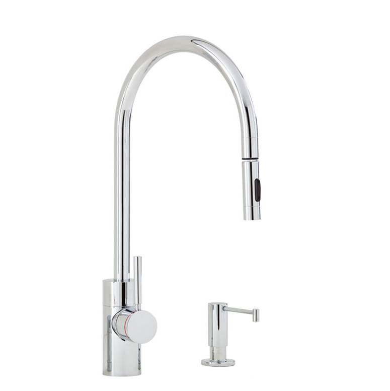 Waterstone - Waterstone Contemporary PLP Pulldown Faucet - Lever Sprayer - 2pc. Suite - Classic Bronze