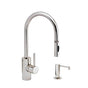 Waterstone - Waterstone Contemporary PLP Pulldown Faucet - Lever Sprayer - 2pc. Suite - Unlacquered Polished Brass