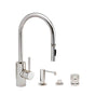 Waterstone - Waterstone Contemporary PLP Pulldown Faucet - Lever Sprayer - 4pc. Suite - Unlacquered Polished Brass