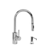 Waterstone - Waterstone Contemporary PLP Pulldown Faucet - Toggle Sprayer - 2pc. Suite - Unlacquered Polished Brass
