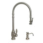 Waterstone - Waterstone Traditional Extended Reach PLP Pulldown Faucet - 2pc. Suite - Unlacquered Polished Brass