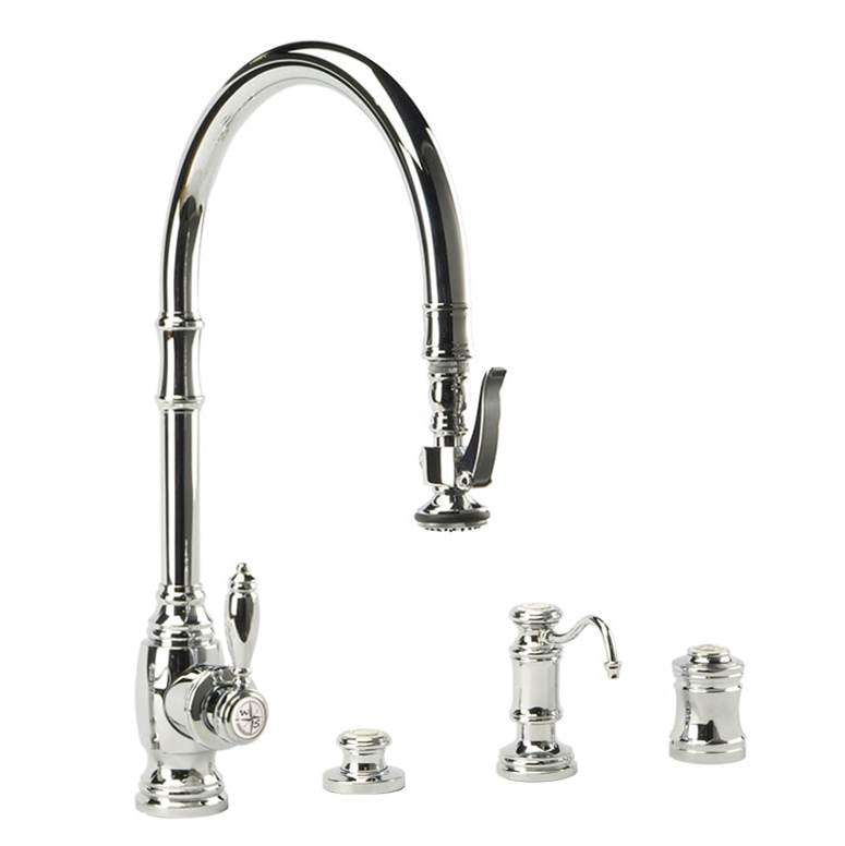 Waterstone - Waterstone Traditional Extended Reach PLP Pulldown Faucet - 4pc. Suite - Classic Bronze