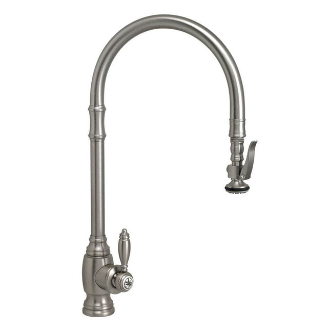 Waterstone - Waterstone Traditional Extended Reach PLP Pulldown Faucet - Unlacquered Polished Brass