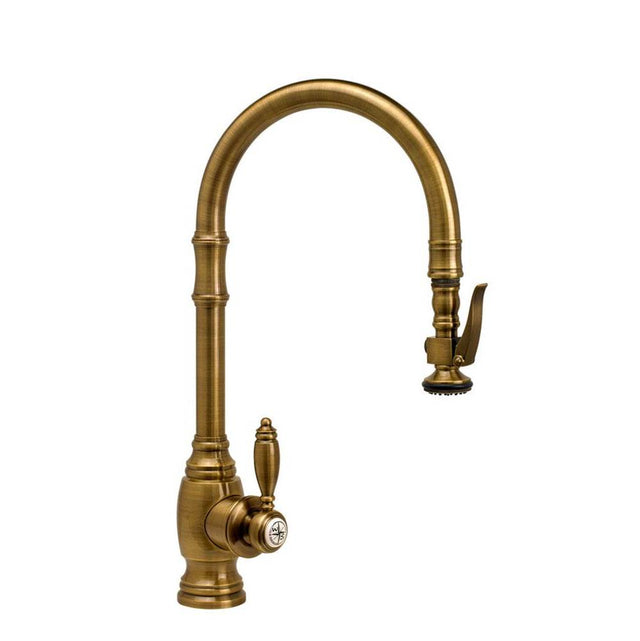 Waterstone - Waterstone Traditional Prep Size PLP Pulldown Faucet - Angled Spout - Tuscan Brass