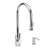 Waterstone - Waterstone Contemporary Extended Reach PLP Pulldown Faucet - Lever Sprayer - 2pc. Suite - Classic Bronze