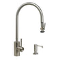 Waterstone - Waterstone Contemporary Extended Reach PLP Pulldown Faucet - Lever Sprayer - 2pc. Suite - Unlacquered Polished Brass