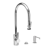 Waterstone - Waterstone Contemporary Extended Reach PLP Pulldown Faucet - Lever Sprayer - 3pc. Suite - Classic Bronze